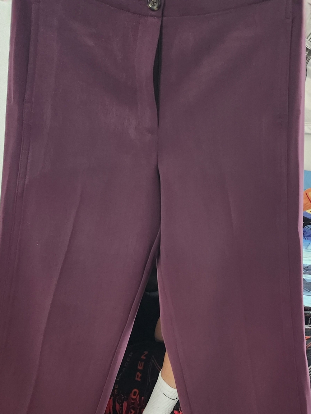 Ann Taylor Plum Cropped Wide Leg Pants